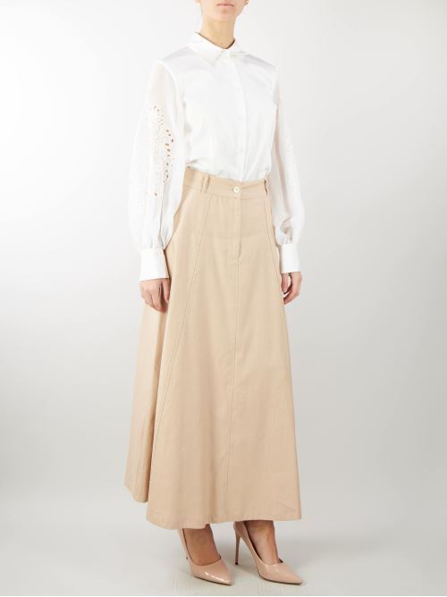 Maxi skirt in linen and cotton Penny Black PENNY BLACK | Skirt | GRAFITE2